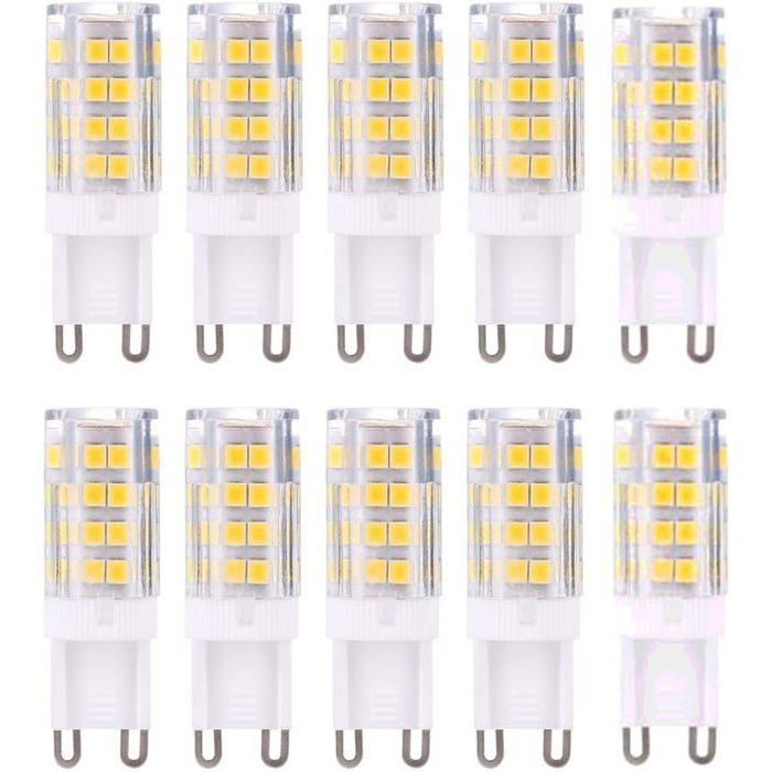 G9 LED Lampe Ampoules Blanc Chaud 3000K 5W Lumiere équivalent aux ampoules halogènes de 40 W 420 lumens not dimmable lot de 10