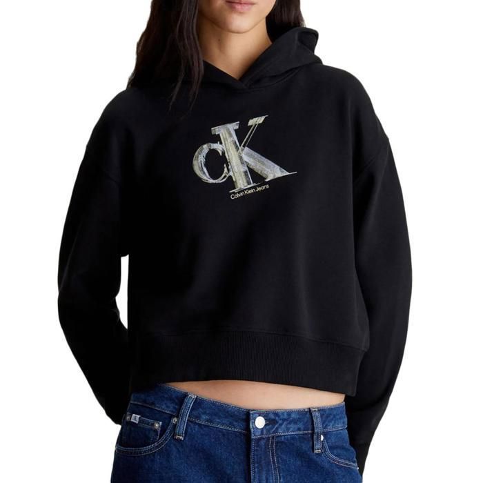 Jeans Noir Pull A Capuche Calvin Klein Femme Calvin Klein Jeans