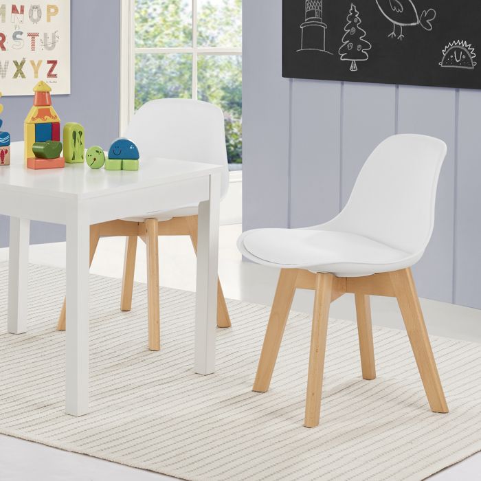 Chaise de bureau Elvdal lot de 2 pour enfants blanc Chaise de bureau Elvdal lot de 2 pour enfants blanc
