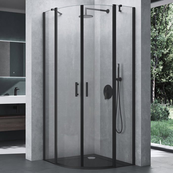 Mai & Mai Cabine de Douche 90x90cm Ronde avec receveur Paroi de Douche ...