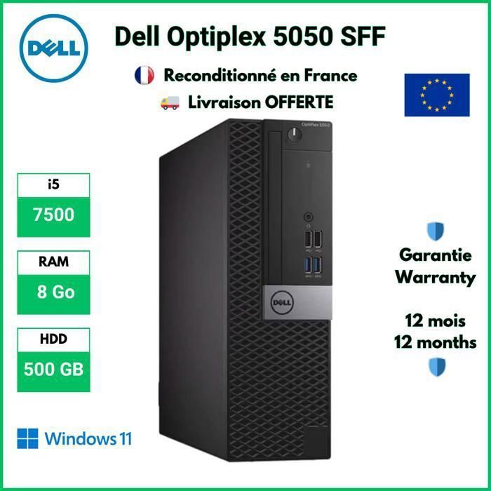 Dell Optiplex 5050 SFF – i5-7500 – 8 Go RAM – 500 GB HDD – Windows 11 Pro