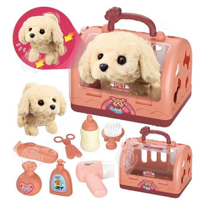 Comparer les prix de INN Robot chien 26x18x24cm chien électronique interactif jeu de rôle pour enfants jouet animaux de compagnie chiot toilettage chiot