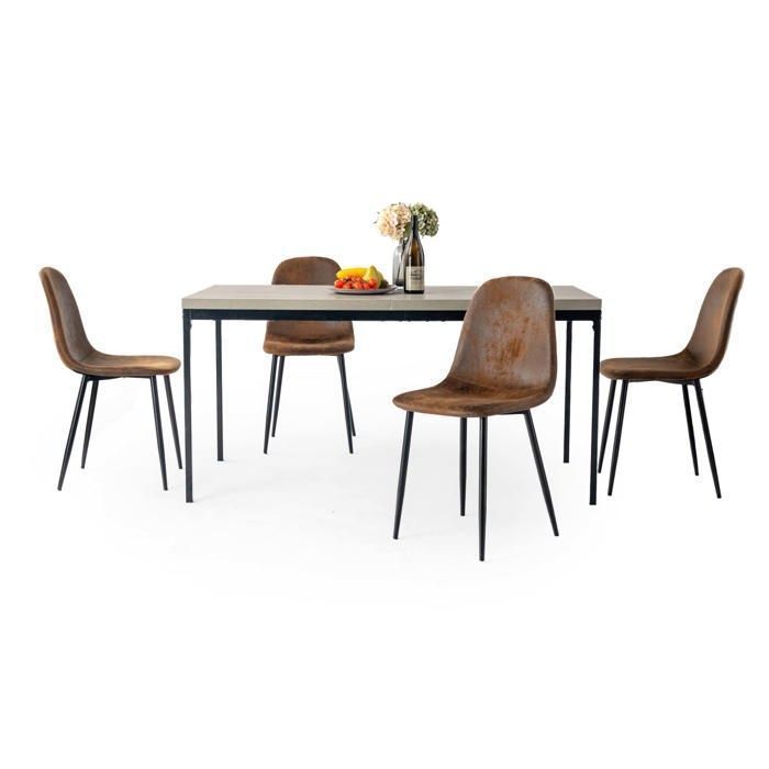 Ensemble table et chaises - FURNITURER - FurnitureR 5PCS Table à Manger avec Chaises - Gris - 4 places - Table 150 cm Ensemble table et chaises - FURNITURER - FurnitureR 5PCS Table à Manger avec Chaises - Gris - 4 places - Table 150 cm