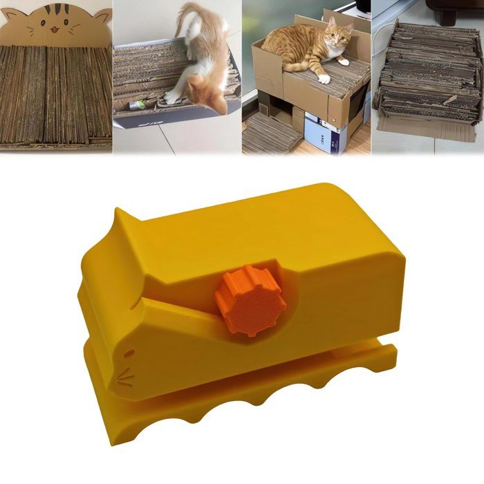 Meilleurs prix pour Coupe-carton pour griffoir à chat,coupe-carton imprimé 3D,outil de recyclage de carton portable, grattoir à chat, machine de