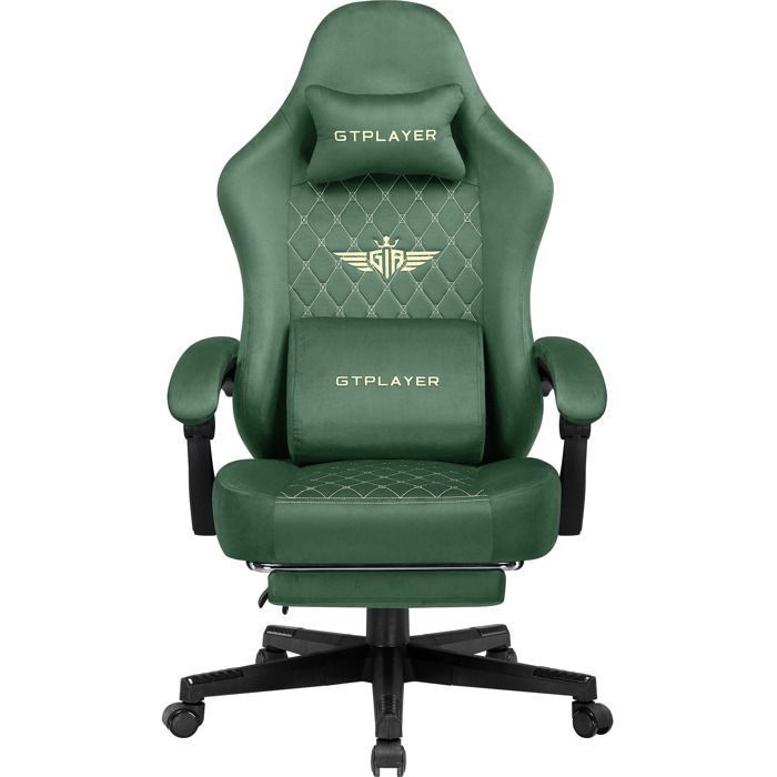 Chaise Gaming Fauteuil Gaming Tissuavec Coussin DAssise à Ressorts et