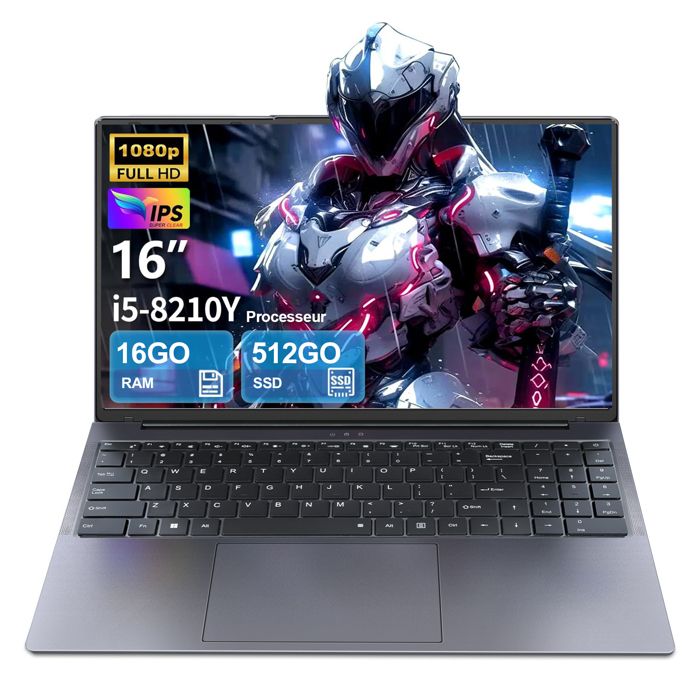PC Portable 16FHD-Intel Core i5-8210Y(Jusquà 36 GHz)-16Go RAM 512Go SSD-Windows 11PRO-WiFi5-Ordinateur Portable