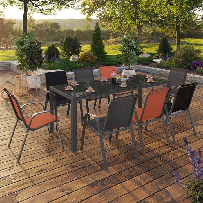 IDMARKET Salon de jardin MADRID Mix color - vue 2