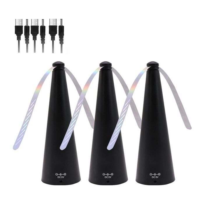 Ventilateur Anti-Mouches - ZHUODIKE - Rechargeable USB - 2 Vitesses - Noir - Sur Table ou Accroché - Zhuodike