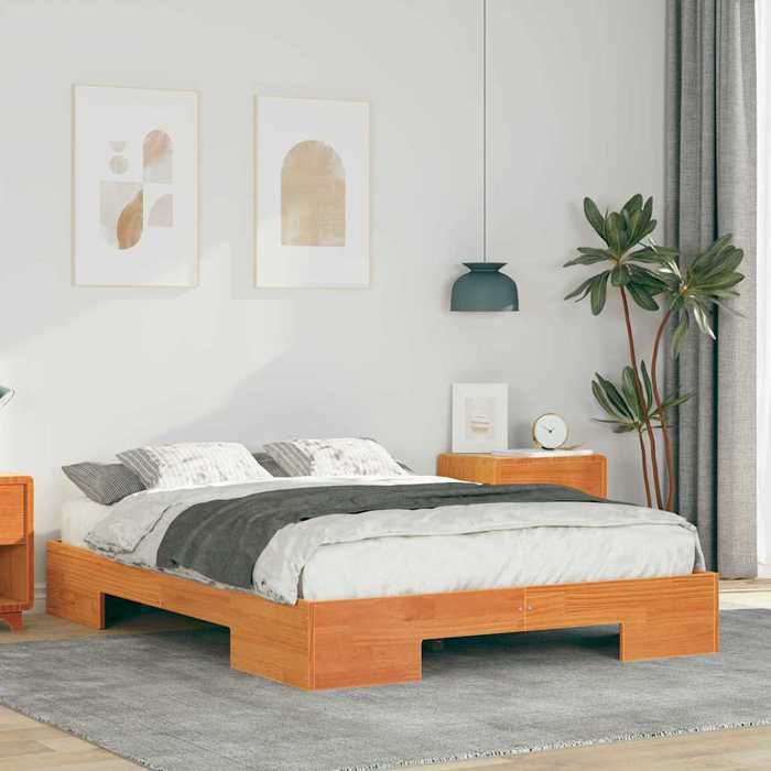 vidaXL Cadre de lit Marron 140 x 190 cm 873036