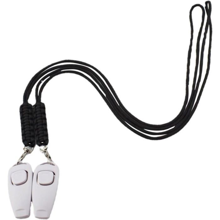 Blanc - Sifflet ultrasonique pour chien 2 sifflets ultrasoniques réglables avec clickers et 2 fils sifflet ultrasonique pour chi