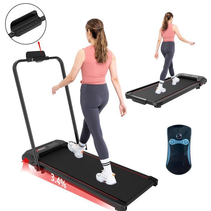 CITYSPORTS Tapis De Course Pliable 1400w-zx6-vitesse 1-12 Km/h-Lcd-télécommande-noir