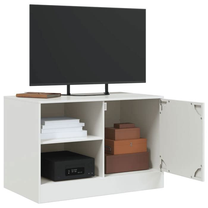 SALE Janvier MODERNE Armoires TV - MGH - Meubles TV 2 pcs - Pour salon - blanc 67x39x44 cm acier TT4325