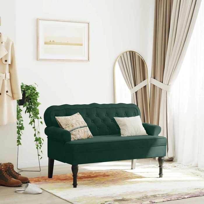 Soldes FlottantsBanc Moderne/Bout de lit - CLOUD - 110 kg par siège - Siège/Banquette - avec dossier vert foncé 119 5x64 5x75cm ve