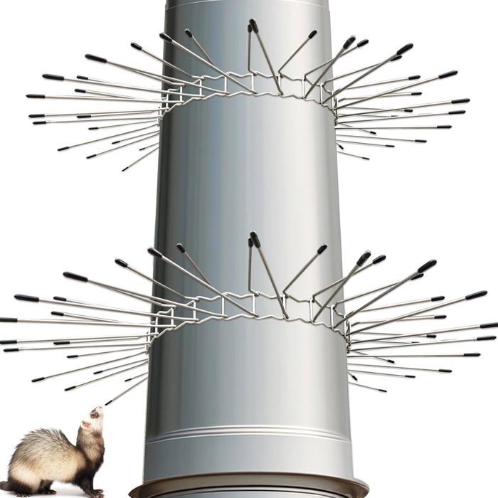 Ceinture de Défense pour Chat en Acier Galvanisé Martelé - Diamètre 100-130 mm - Protection Anti-Martres et Ratons Laveurs