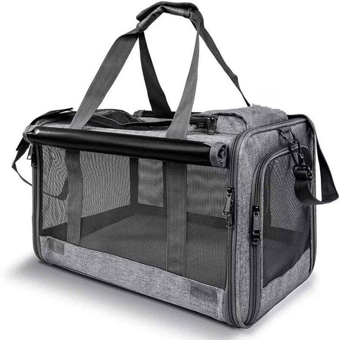 Sac de transport pour chats - - Grands chats jusquà 9 kg - 46x265x30 cm - Respirant - Stores abaissables ODIPIE