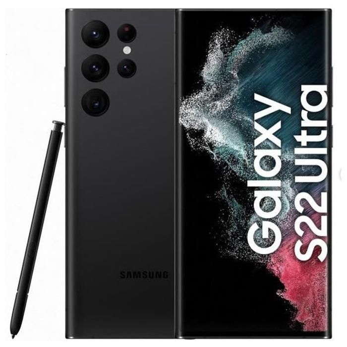 Smartphone - SAMSUNG - Galaxy S22 Ultra 128 Go Noir Single SIM - Version US (États-Unis) - Reconditionné - Excellent état