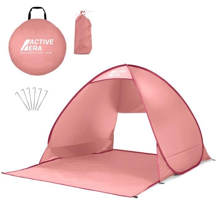Tente De Plage Pop-up JOPHEK - UPF 50+, 165x150x110 Cm, 0,98 Kg, Pour 2-3 Personnes, Couleur Rose
