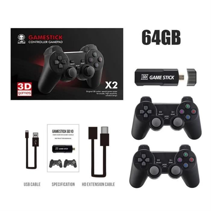 Clé Jeu Rétro Sans Fil - 20 000 Jeux - 2 Manettes - HDMI 4K