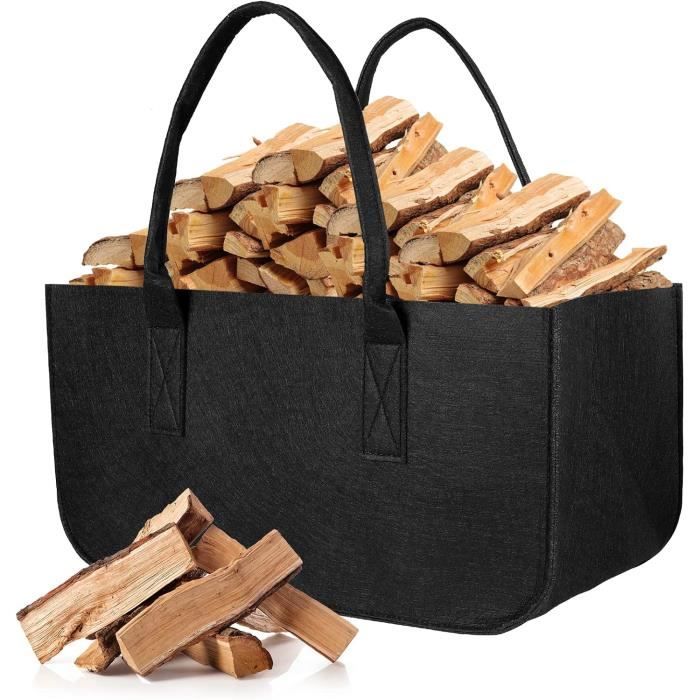 Grande Sac à bûches en Feutre, Pliable Panier Bois Pour Cheminée, Sac a Bois  Cheminée, 50x25x25cm - Cdiscount Bricolage