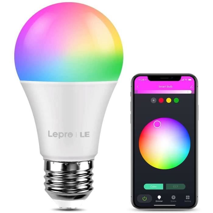 Ampoule Connectée SONOFF E27 RGB + Blanc - 9W, Compatible Alexa Et Google Home, 2-pack