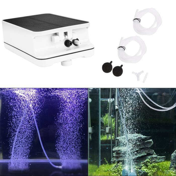 POPETPOP Double sorties aérateur de pompe à air avec tuyau d'oxygène de la  pierre de l'air pour bassin de l'aquarium Fish Tank - Cdiscount