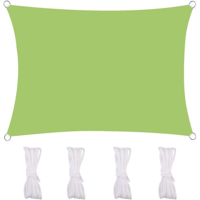 Vissdlors Voile dombrage bâche rectangulaire dextérieur tissu oxford résistant aux UV et à leau avec corde2*3mVert