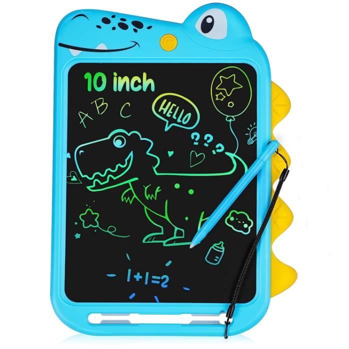 Ardoise Magique MeoZynxadril 27.5x21.5cm - Tablette Dessin Enfant Avec Stylo Et 3 Tampons - Effaçable - Cyan