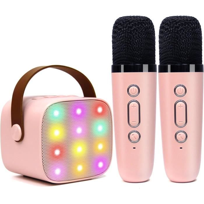Machine de karaoké pour Enfants, avec 2 Microphones sans Fil, Haut-Parleur  de karaoké Portable avec lumière LED et Effets de Changement de Voix,  Cadeaux pour Filles garçons Adultes(Blanc 2) : : Jeux