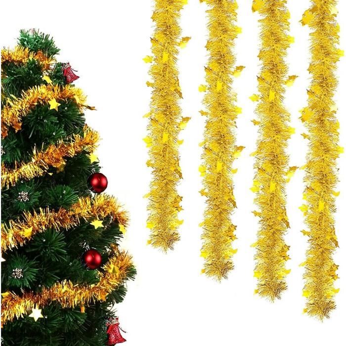 Guirlande Tinsel Noël Exslend - Lot De 4, Rouge Scintillant