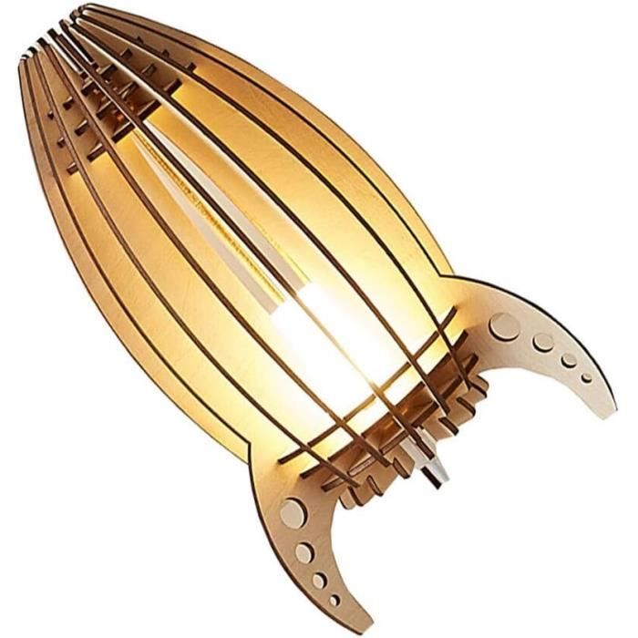 LAMPE A POSER PEINT MAIN FUSEE COSMONAUTE ESPACE LUNE EB002