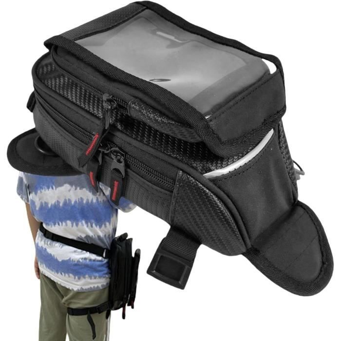 Sacoche Magnétique Réservoir Moto Jabells 18L - Nylon Noir - Avec Housse De Pluie - Modèle DD3