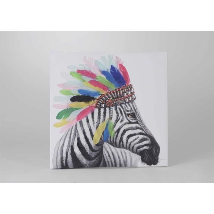 Tableau Pour Decoration Murale Zebre Dimension 60 60 Cm Peinture Acrylique Achat Vente Objet Decoratif Cdiscount