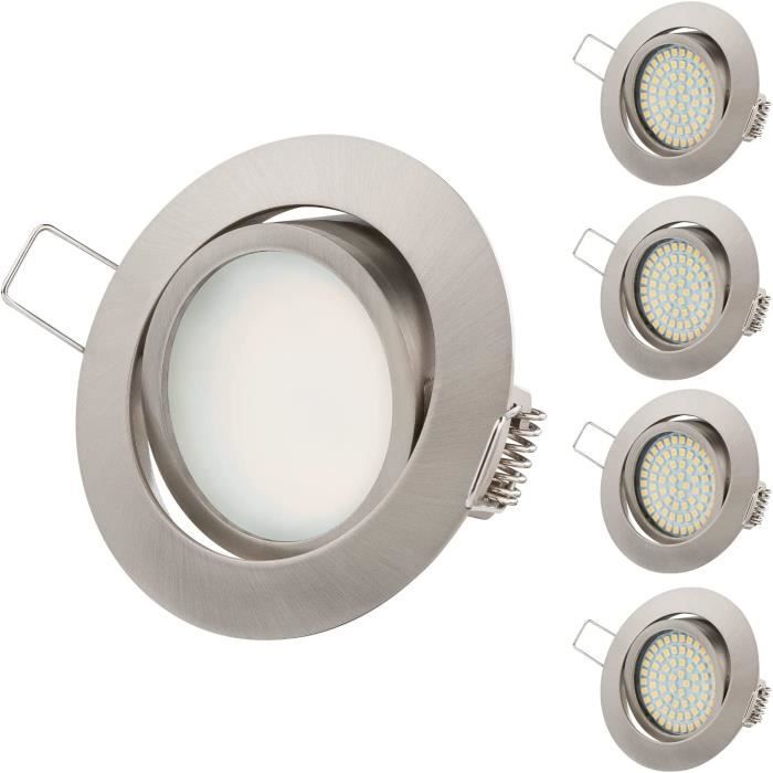 Projecteur Encastrable Extérieur Orientable IP67 - LED GU10 3W Blanc Chaud, Supporte 300 Kg, Lot De 8