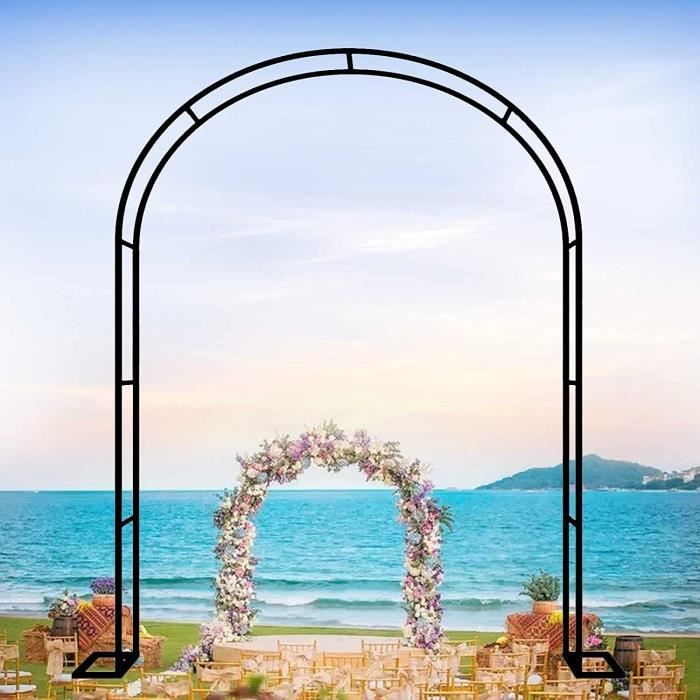 Arche De Jardin En Métal Blanc - Tonnelle Pour Rosiers Grimpants, 2x2.30m, Base Amovible, Facile à Monter - 9