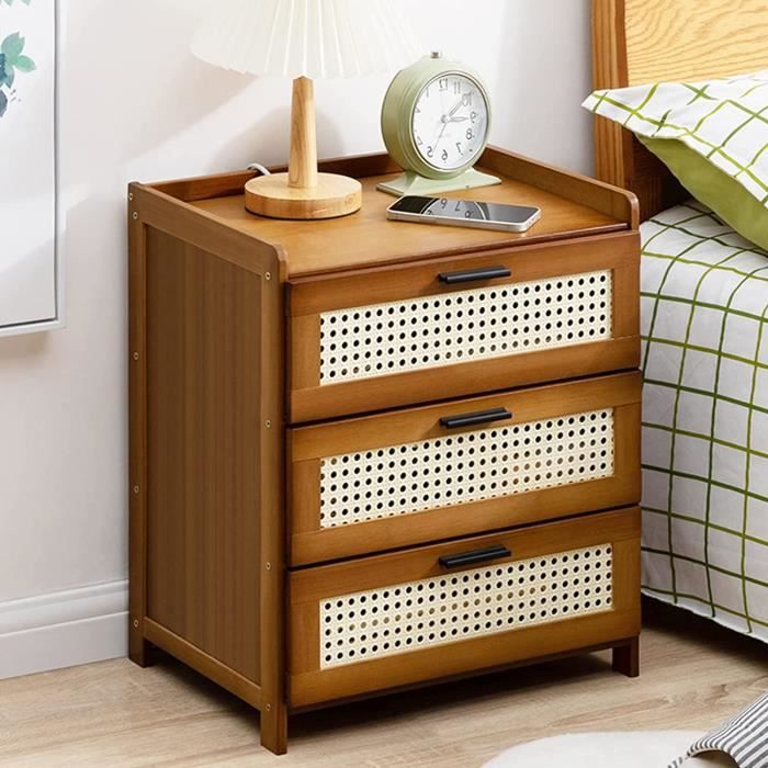 Table D'appoint En Bambou Réglable Hauteur 43-78 Cm - Forme C, Imperméable - Pour Canapé, Lit, Salle De Bain