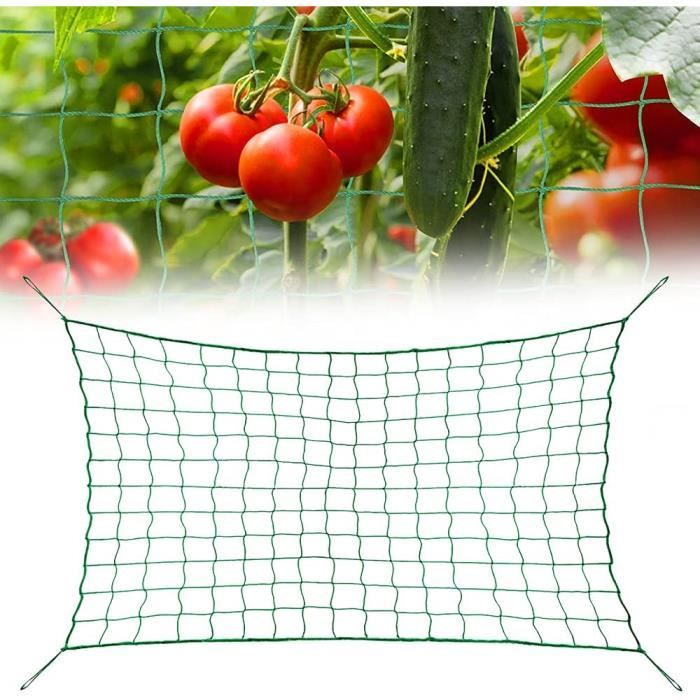 Filet De Support Pour Plantes - Lot 5 Filets élastiques 60x120 Cm + 20 Crochets - Pour Tomates, Concombres, Plantes Grimpantes