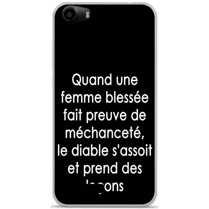 Coque Tpu Gel Souple Wiko Lenny 2 Design Citation Quand Une Femme Texte Blanc Fond Noir Cdiscount Telephonie