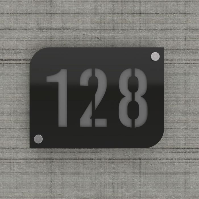 Plaque de maison personnalisée en acrylique gris ardoise personnalisable avec nom de rue numéro d'adresse numéro de rue 