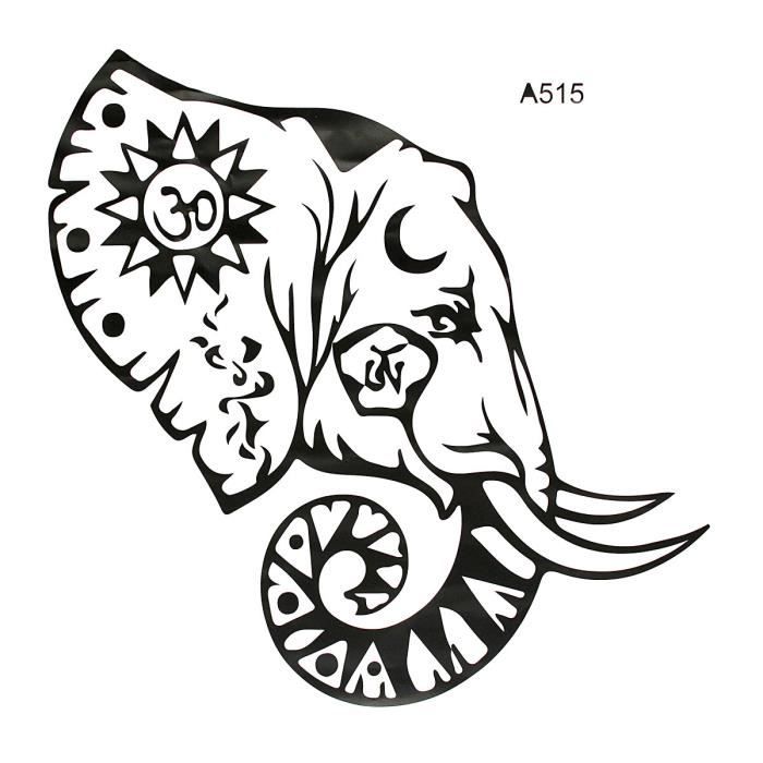 Sticker Animaux Mural Eléphant Indien Noir Décor Verre Cdiscount Maison