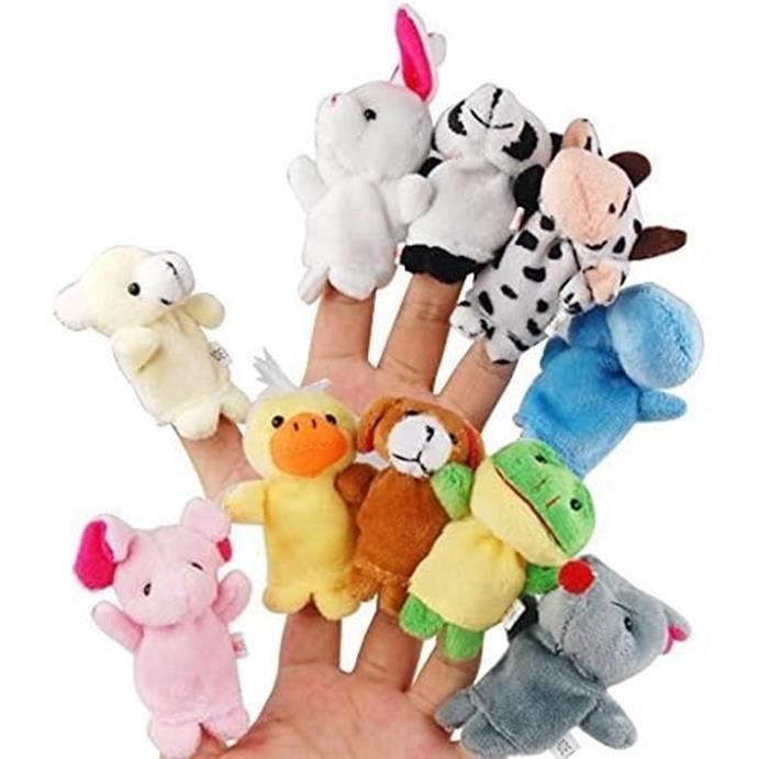 XLKJ – 10 Marionnettes à Doigt – Animaux En Peluche – Douces – Pour Enfants – Conte Et Jeu