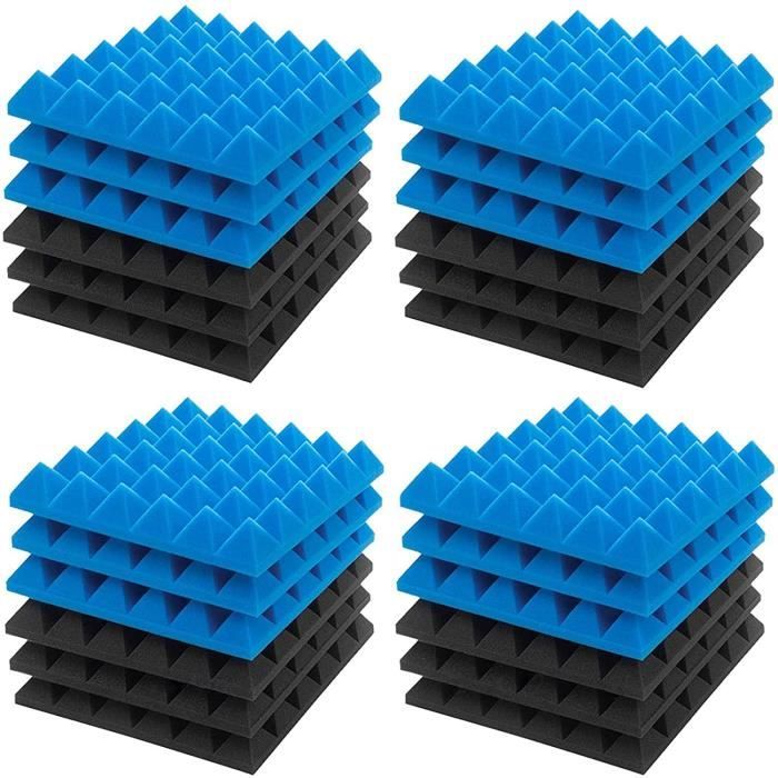 Panneaux En Mousse Acoustique Autocollante - 12 Pièces 30x30x5 Cm - Ignifuges - Pour Studio, Bureau, Home Cinéma - Réduction Des échos - 1