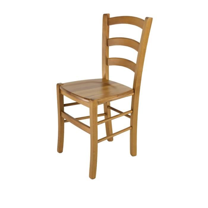 Tommychairs - Chaise cuisine VENICE robuste structure en bois de hêtre peindré en couleur chêne et assise en bois