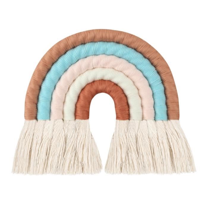 Couleur H 21x20cm Ornement en macramé arc-en-ciel suspendu, corde