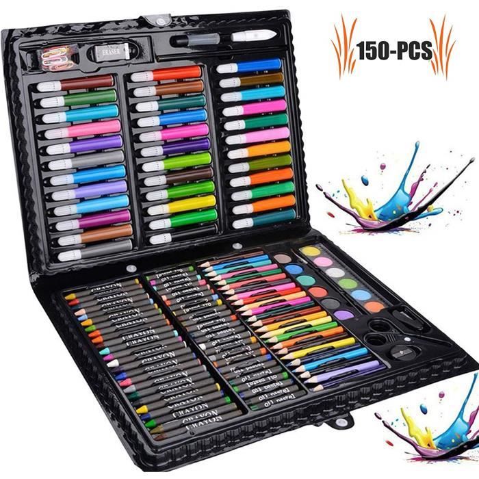 150 Sets de Dessin,Malette de Coloriage Enfants Aquarelle Crayon Enfants  Dessin Kit Crayons de Couleur Ensemble Crayon Peinture