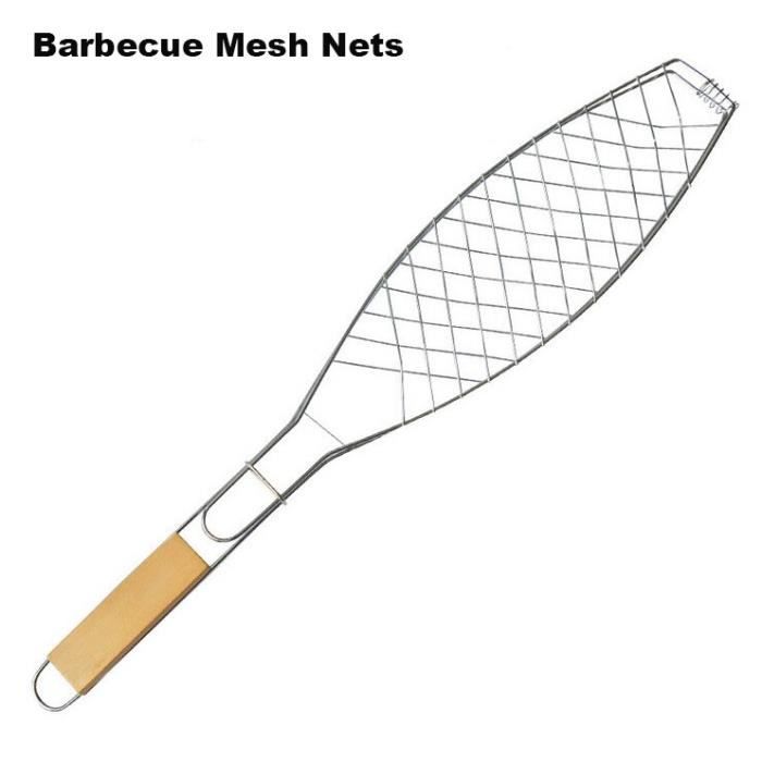Panier Barbecue En Acier Inox – Filet à Griller Pour Légumes, Viandes, Brochettes – Idéal Cuisson Extérieure