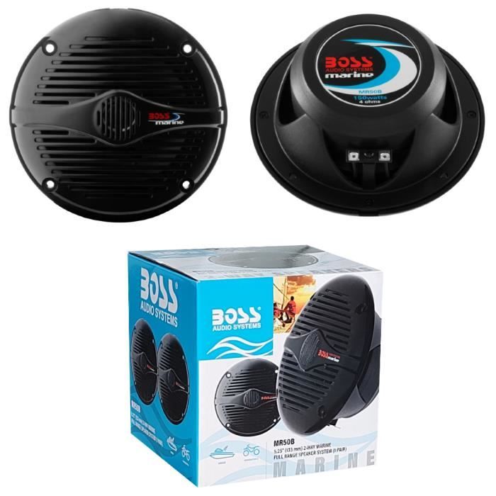 Paire Enceintes Marines Boss Audio MR52B 5.25" 75W RMS 150W Max - Étanches Bateau Voiture Piscine