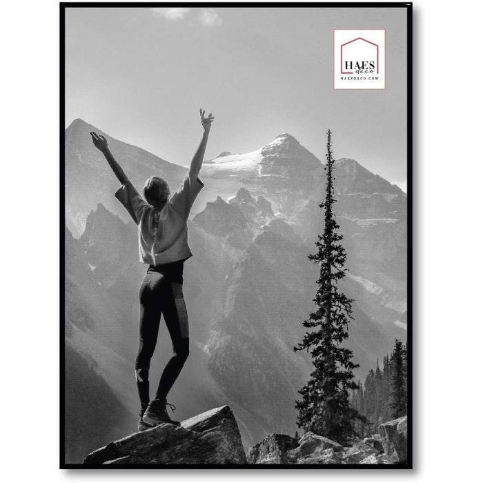 Cadre Poster Up Close 60x80 Cm Noir – Effet Bois MDF – Verre PVC Incassable – Changement Facile