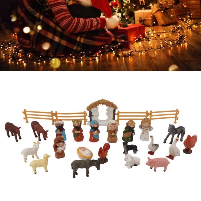 Lot De 13 Petits Jouets Crèche De Noël Miniatures – Figurines Pour Enfants, Décoration Sapin Ou Maison
