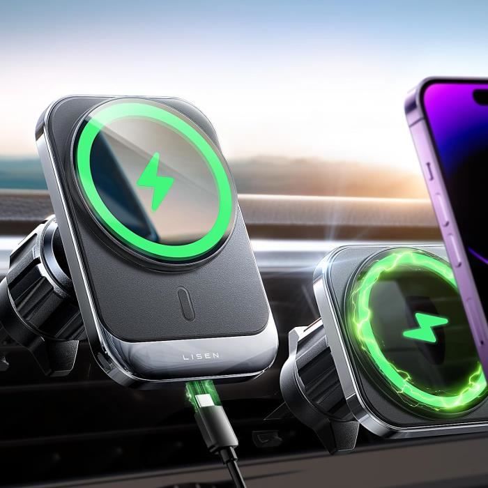 Support Magnétique Universel Pour Voiture - Double Face, Compatible MagSafe, Aimants N50/N52 - Pour Téléphone IPhone, Samsung