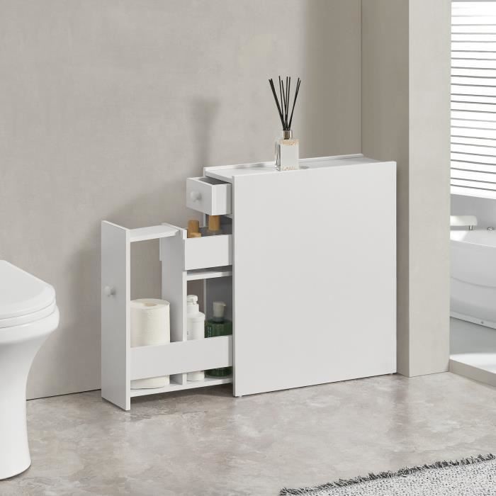 Meuble bas de salle de bain Kihniö à 2 tiroirs blanc